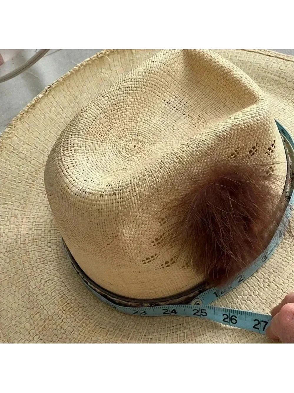 The Great Western Feather Straw Cowboy Cowgirl Hat Unisex, Country, Coachella, - Picture 15 of 16